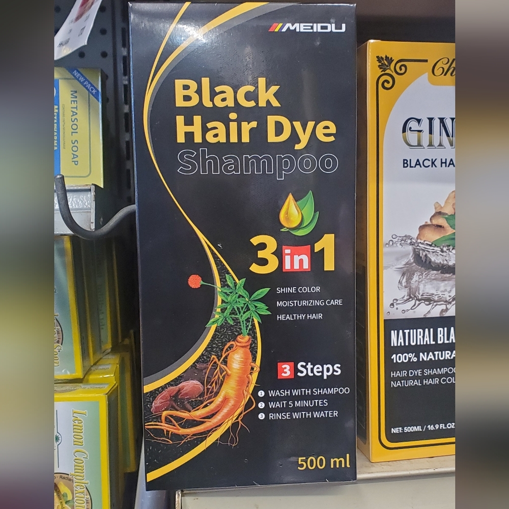 Meidu Black Hair Dye Shampoo 3-in-1
